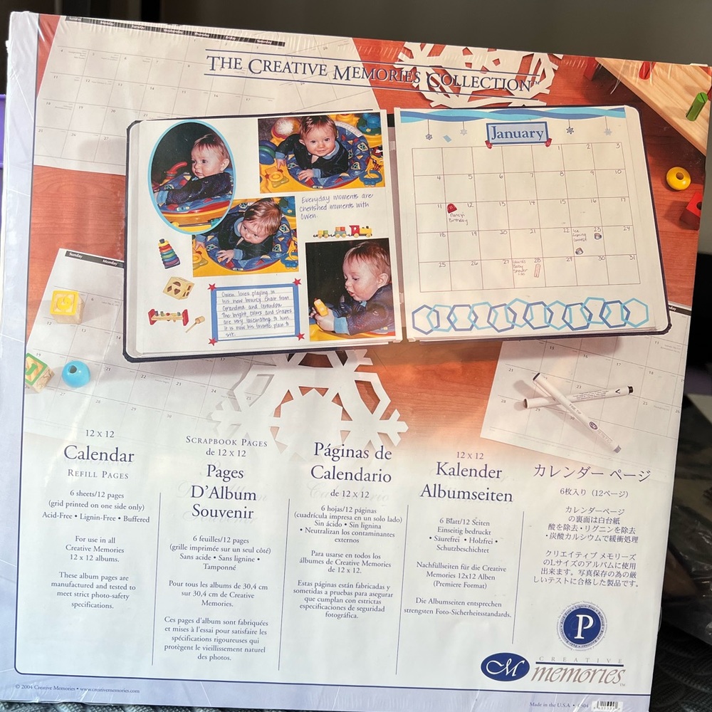 Creative Memories Calendar Refill Pages